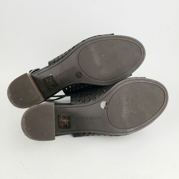 Lucky Brand Black Woven Leather Slingbacks 8 1/2 … - Picture 8 of 8